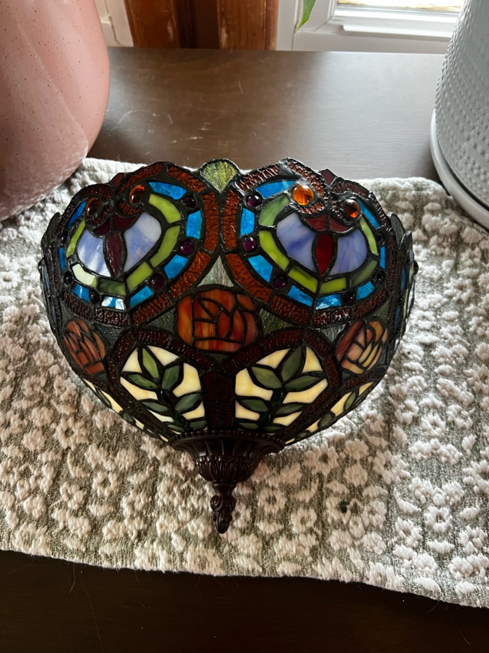 Stained Glass Floral Wall Sconce Lamp Shade